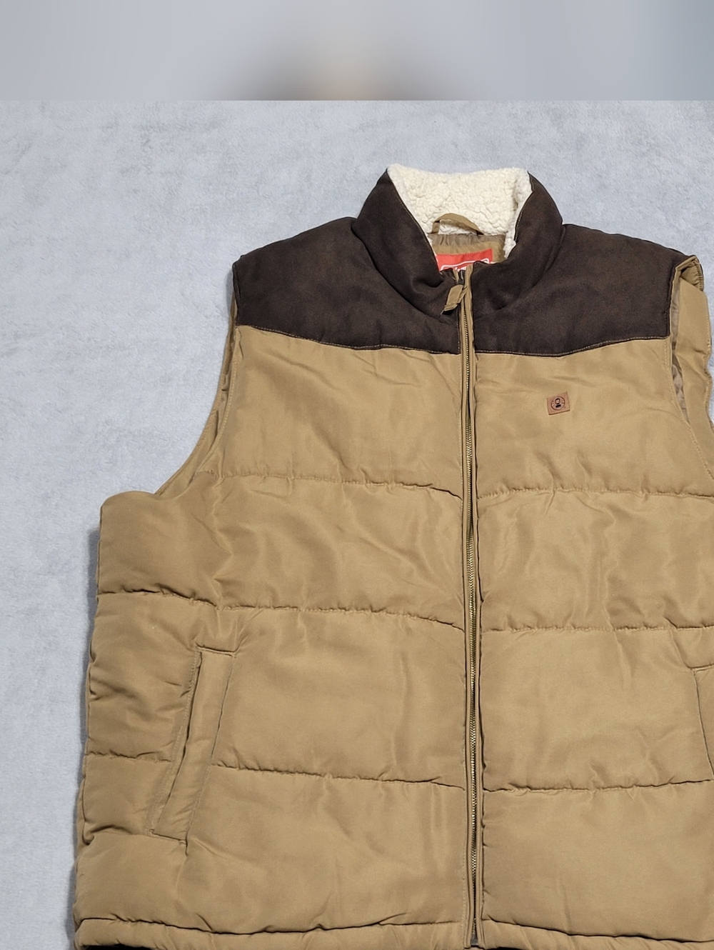 Coleman Insulated Quilted Full Zip Brown Puffer Vest Mens Sz XXL